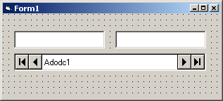 The Visual Basic form with text controls added.
