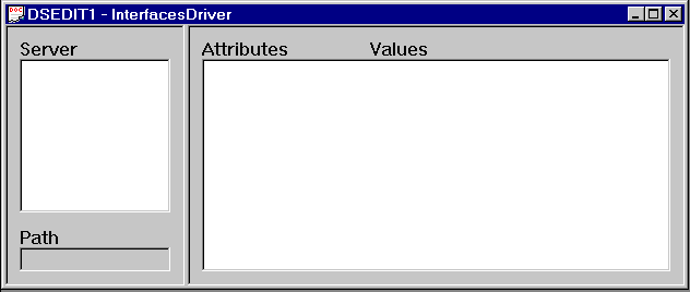 The Interfaces Driver window showing fields where you can provide attributes and values for servers.