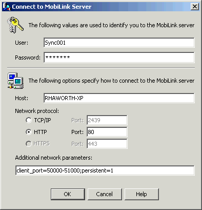 The Connect dialog.