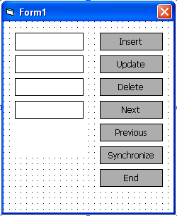 The application form, showing the buttons, text boxes, and label.