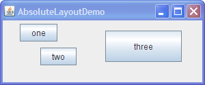 A snapshot of AbsoluteLayoutDemo