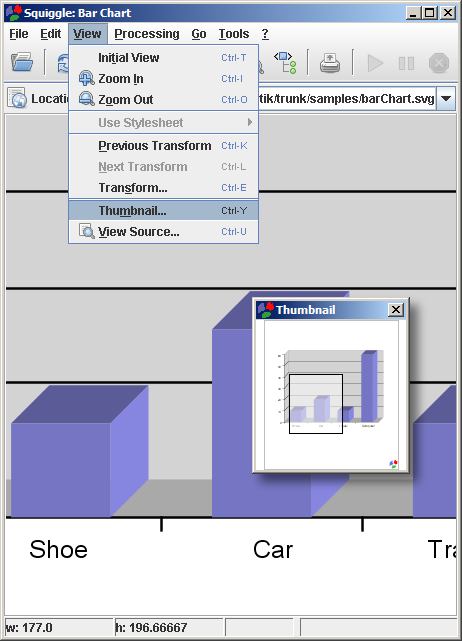 Screenshot of Squiggle showing the Thumbnail window