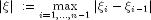 |xi|;: = max_{i=1,ldots,n-1} |xi_i - xi_{i - 1} |