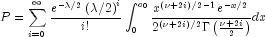 P = sumlimits_{i = 0}^infty {frac{e^{-lambda/2}left(lambda/2right)^i}{i!}} 
  int_0^{c_{0}} {frac{x^{left(nu + 2iright)/2-1}e^{ - x/2}} {2^{left(nu+2iright)/2}{Gammaleft(frac{nu+2i}{2}right)}}}
  dx