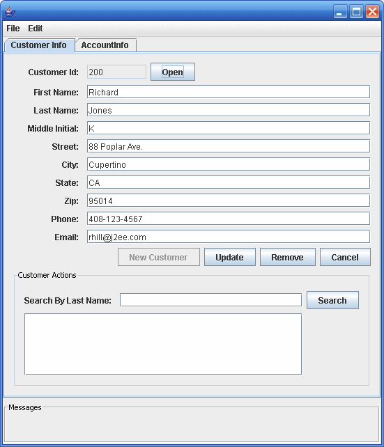 Duke's Bank Application Client